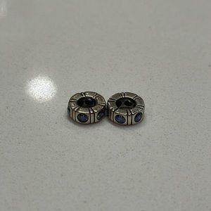(2) Pandora Blue Gem Charms